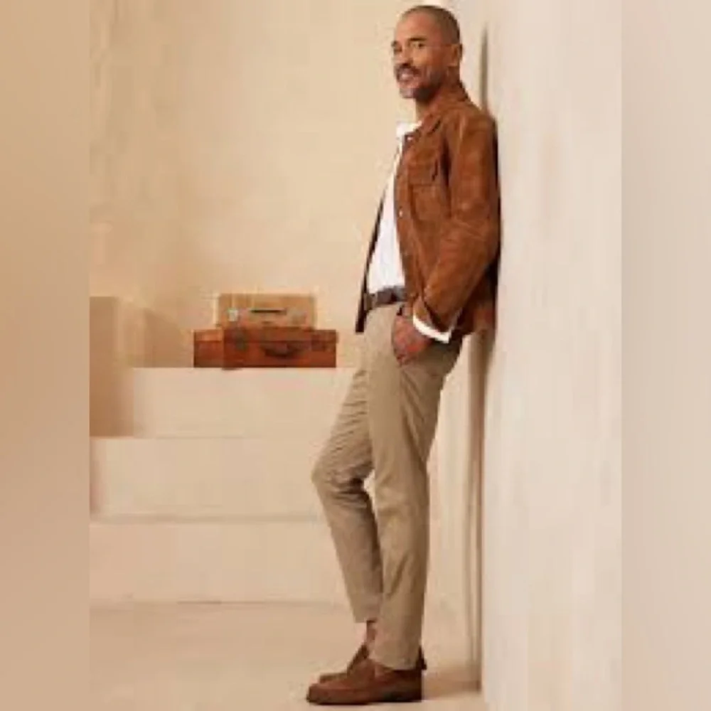 Banana Republic Fulton Skinny Rapid Movement Chino Pant Tan Brown Size 36W 27L